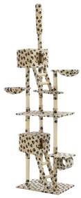 vidaXL Kattenkrabpaal met krabpalen 230-260 cm pootafdrukken beige