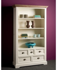 Tower Living Witte Boekenkast Landelijk Fleur - 111x40x191cm.