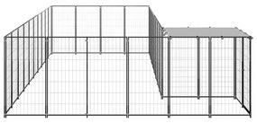 vidaXL Hondenkennel 19,36 m² staal zwart