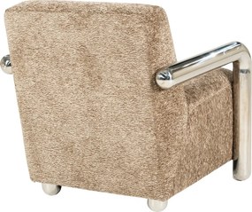 Fauteuil Chromen Armen Taupe