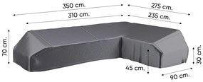 Platinum Aerocover platform loungesethoes 350x275 cm - Rechts