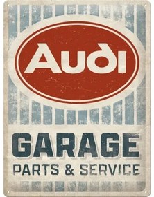 Metalen bord Audi Garage - Parts & Service, (30 x 40 cm)