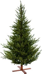 Sami Mountain Spruce Wood kunstkerstboom - 183 cm - Donkergroen - Diameter 124 cm - 3088 tips - Houten voet