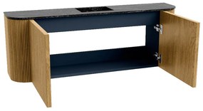 Mondiaz Joya DLux 115cm toiletmeubel ronding links/rechts oak met wastafel faye midden zonder kraangat lava