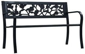 vidaXL Tuinbank 125 cm staal zwart