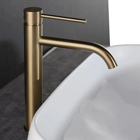Wastafelkraan Rea Lungo Gold Brush High