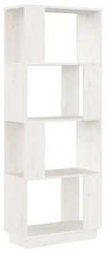 vidaXL Boekenkast/kamerscherm 51x25x132 cm massief grenenhout wit