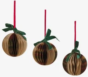Pack Van 3 Kerstversieringen Van Papier Luvia Groen – Intens Olijf - Sklum