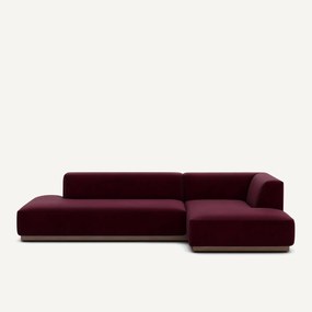 Rechter hoekbank XL in fluweel, Jacopo