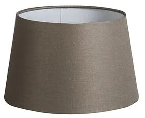 Stoffen Linnen lampenkap taupe 25/16 rond