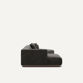 Open hoekbank in chenille fluweel, Jacopo
