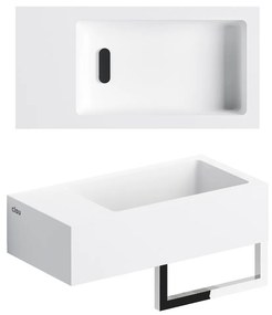 Clou Flush 3 fontein solid surface 36cm links met handdoekhouder wit mat