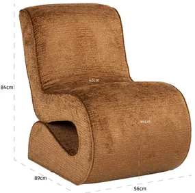 Richmond Interiors Frankie Design Fauteuil Ronde Vormen Cognac