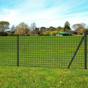 vidaXL Euro hek 25x1,5 m staal grijs