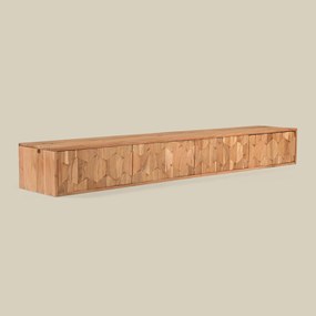 Hangend Tv-meubel Donker Hout Motief 200 Cm - 200x35x25cm.