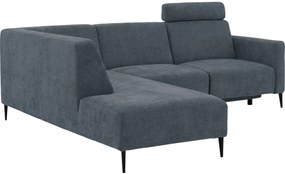 Goossens Hoekbank Tiolo Met Relaxfunctie En Hoofdsteun grijs, stof, 3-zits, modern design met ligelement links