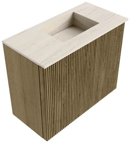 Mondiaz Joya DLux 50cm toiletmeubel dusk met wastafel faye rechts zonder kraangat meli