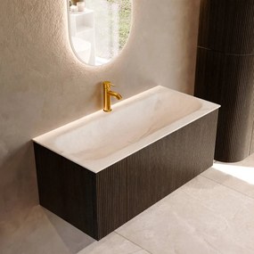 Mondiaz Kurve-dlux 100cm badmeubel shadow met 1 lade en wastafel big medium midden 1 kraangat ostra