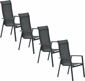 Garden Impressions Siena tuinstoel stapelbaar donker grijs - 4 stuks