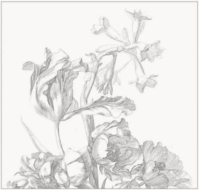 Vliesbehang Engraved Flowers