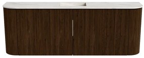 Mondiaz Joya DLux 115cm toiletmeubel ronding links/rechts walnut met wastafel faye midden 1 kraangat ostra