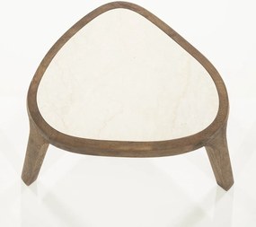 Salontafel Hout Met Marmer 60x51 Cm - 60 X 51cm.