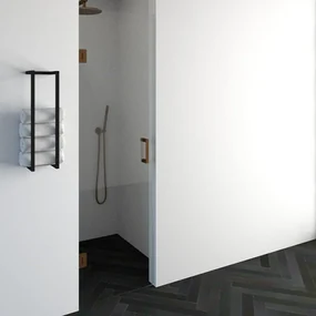 BRAUER Void nisdeur helder glas 60x200 omkeerbaar incl. glascoating PVD koper geborsteld GS-VON1H60200GK