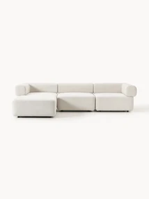 Modulaire bouclé bank Anton (4-zits) met poef (links/rechts)