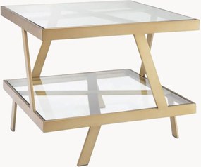 Metalen salontafel Billinghurst met glazen tafelblad en onderblad