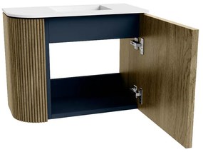 Mondiaz Joya 50cm toiletmeubel ronding links dusk met wastafel faye rechts zonder kraangat talc