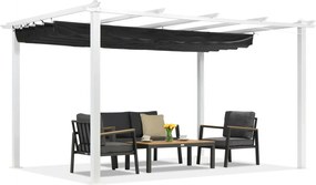 Barbados terraspergola 3x4 m Garden Point wit-antraciet