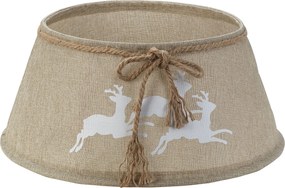 Famiflora kerstboomvoet hoes Grijs met Rendieren - Diameter 56 x 25 cm (boven diameter 38,5 cm) – Stijlvolle Kerstdecoratie – Afdekkap voor Voet of Emmer