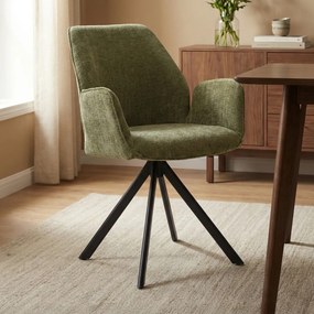 Groene Eetkamerstoel Met Armleuningen