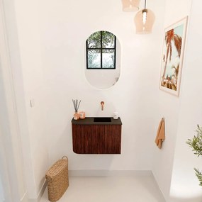 Mondiaz Joya 60cm toiletmeubel ronding links ruby met wastafel faye rechts zonder kraangat urban