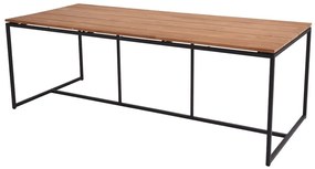 4 Seasons Outdoor Quatro tafel antraciet met teak blad 220 cm SALE  Tuintafel    houtkleur weerbestendig