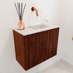 Mondiaz Joya DLux 50cm toiletmeubel ruby met wastafel faye rechts zonder kraangat meli
