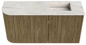 Mondiaz Joya DLux 80cm toiletmeubel ronding links dusk met wastafel faye rechts zonder kraangat ostra