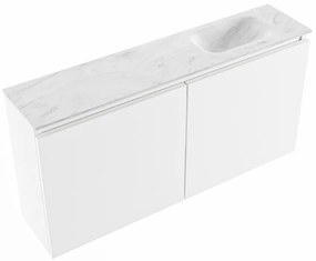 Mondiaz Ture DLux toiletmeubel 100cm talc met wastafel opalo rechts zonder kraangat