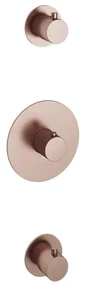 Hotbath Cobber inbouwthermostaat 2 stopkranen geborsteld koper PVD HB007 / CB007EXTBCP