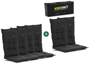 Dikke tuinkussen | Zwart  | Dralon | Madison | 125x50cm | Kees Smit Tuinmeubelen