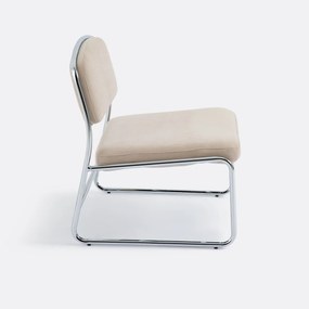 Fauteuil van chroom en stof, Celestina