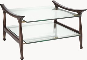 Salontafel Manzo van mindihout met glazen tafelbladen