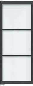Stalen taatsdeur - Loft zwart - 3 vaks helder glas - 83 x 211,5 cm