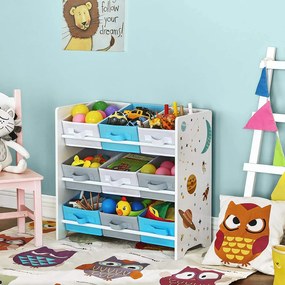 Nancy's Speelgoed organizer - Speelgoed kast - Opbergkast kinderkamer - Wit - 62,5 x 29,5 x 60 cm