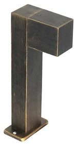 Industriële staande buitenlamp antiek goud 35 cm IP44 - Baleno