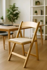 Pak 4 opvouwbare galastoelen met kussen met gouden effect