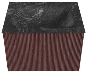 Mondiaz Kurve-dlux 60cm badmeubel ruby met 1 lade en wastafel cloud midden zonder kraangat lava