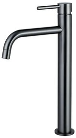 Fortifura Calvi Slim Wastafelkraan - 32cm - verhoogd - opbouw - Geborsteld Gunmetal PVD SW766539