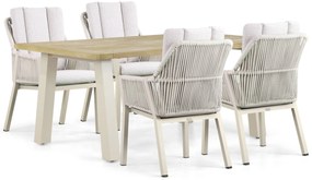 Tuinset 4 personen 180 cm Aluminium/rope Taupe Lifestyle Garden Furniture Verona/Glasgow