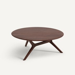 Salontafel van massief notenhout , diameter 90 cm, Maricielo